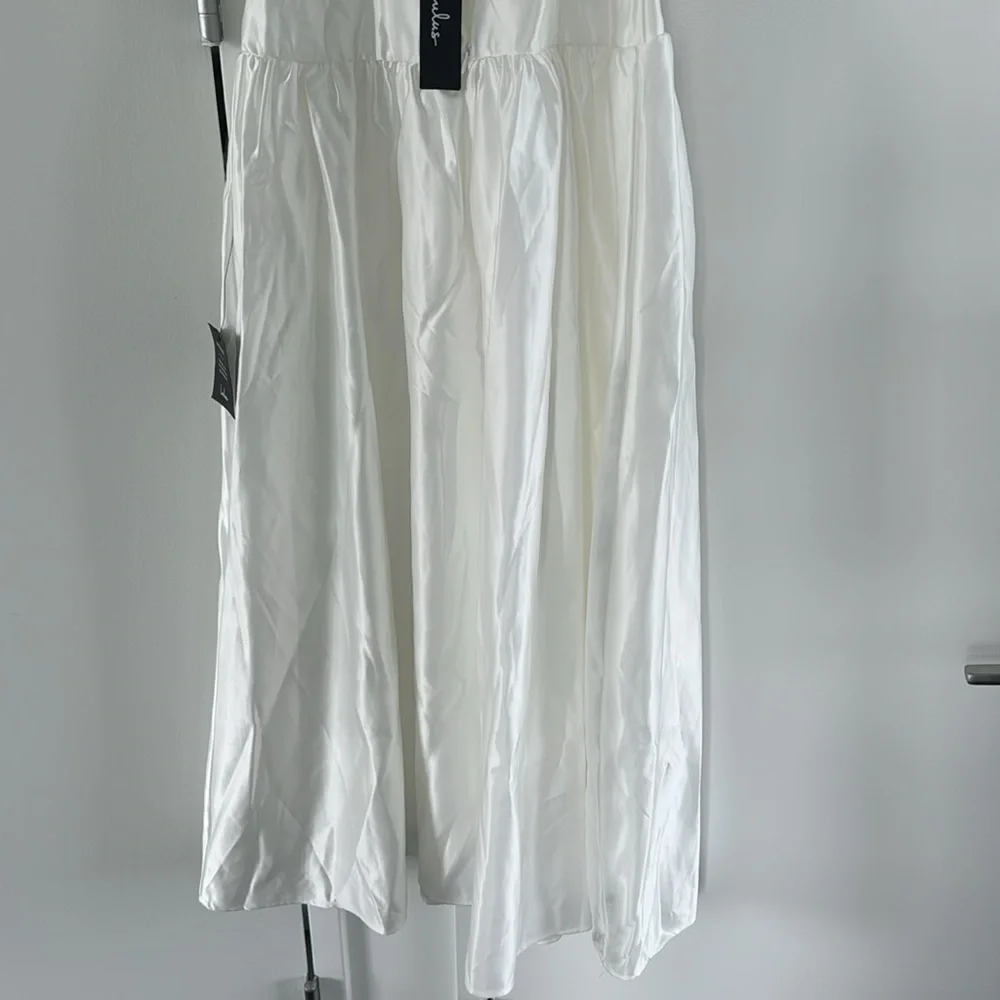 Lulus Modern Adoration White Satin Backless Lace-Up Maxi Dress - Picture 8 of 9